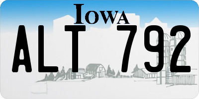 IA license plate ALT792