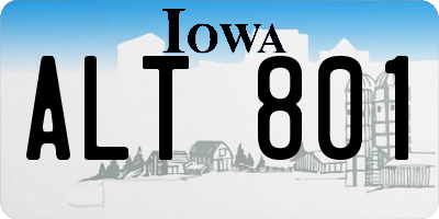 IA license plate ALT801