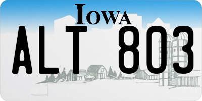 IA license plate ALT803