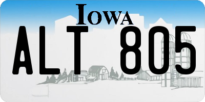 IA license plate ALT805