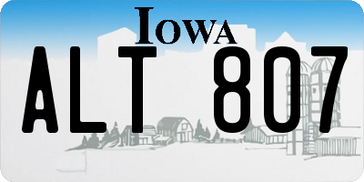 IA license plate ALT807