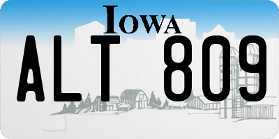 IA license plate ALT809
