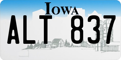IA license plate ALT837