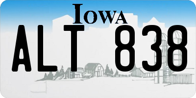 IA license plate ALT838