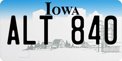IA license plate ALT840