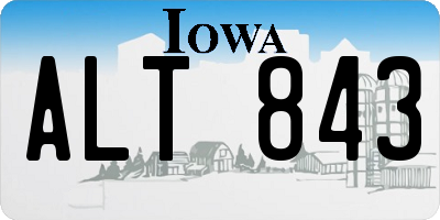 IA license plate ALT843