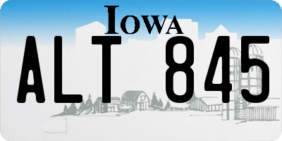 IA license plate ALT845