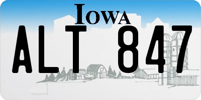 IA license plate ALT847