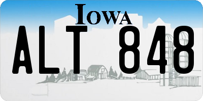 IA license plate ALT848
