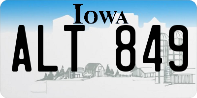 IA license plate ALT849