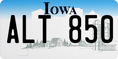 IA license plate ALT850