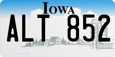 IA license plate ALT852