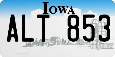 IA license plate ALT853