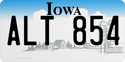 IA license plate ALT854