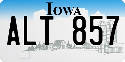 IA license plate ALT857