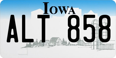 IA license plate ALT858