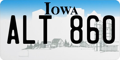 IA license plate ALT860
