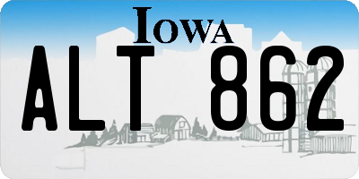 IA license plate ALT862