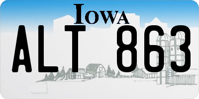 IA license plate ALT863
