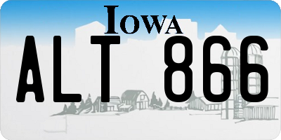 IA license plate ALT866