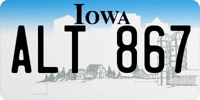 IA license plate ALT867