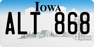 IA license plate ALT868