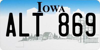 IA license plate ALT869