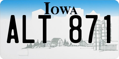 IA license plate ALT871