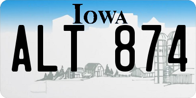 IA license plate ALT874