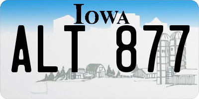 IA license plate ALT877