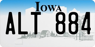 IA license plate ALT884