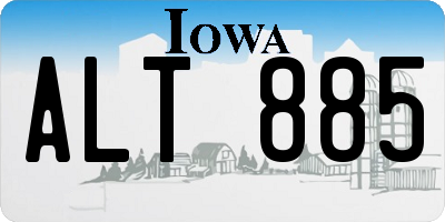 IA license plate ALT885