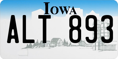 IA license plate ALT893