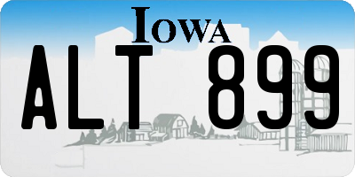 IA license plate ALT899
