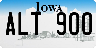 IA license plate ALT900