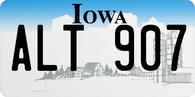 IA license plate ALT907