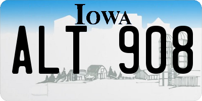 IA license plate ALT908