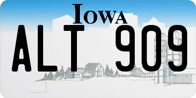 IA license plate ALT909