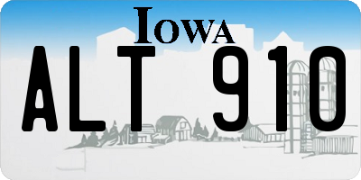 IA license plate ALT910