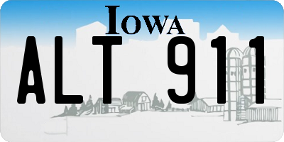 IA license plate ALT911