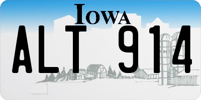 IA license plate ALT914