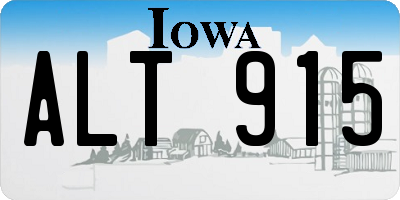IA license plate ALT915