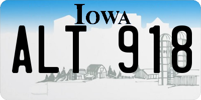 IA license plate ALT918