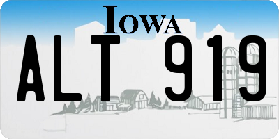 IA license plate ALT919