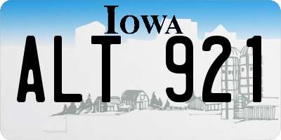 IA license plate ALT921