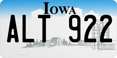 IA license plate ALT922