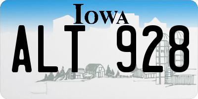 IA license plate ALT928