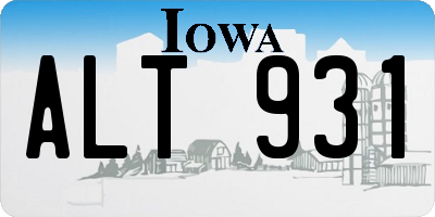 IA license plate ALT931