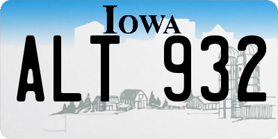 IA license plate ALT932