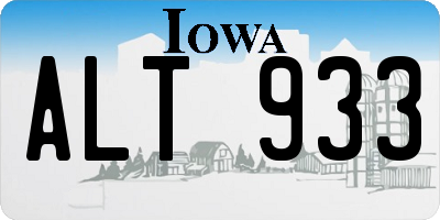 IA license plate ALT933